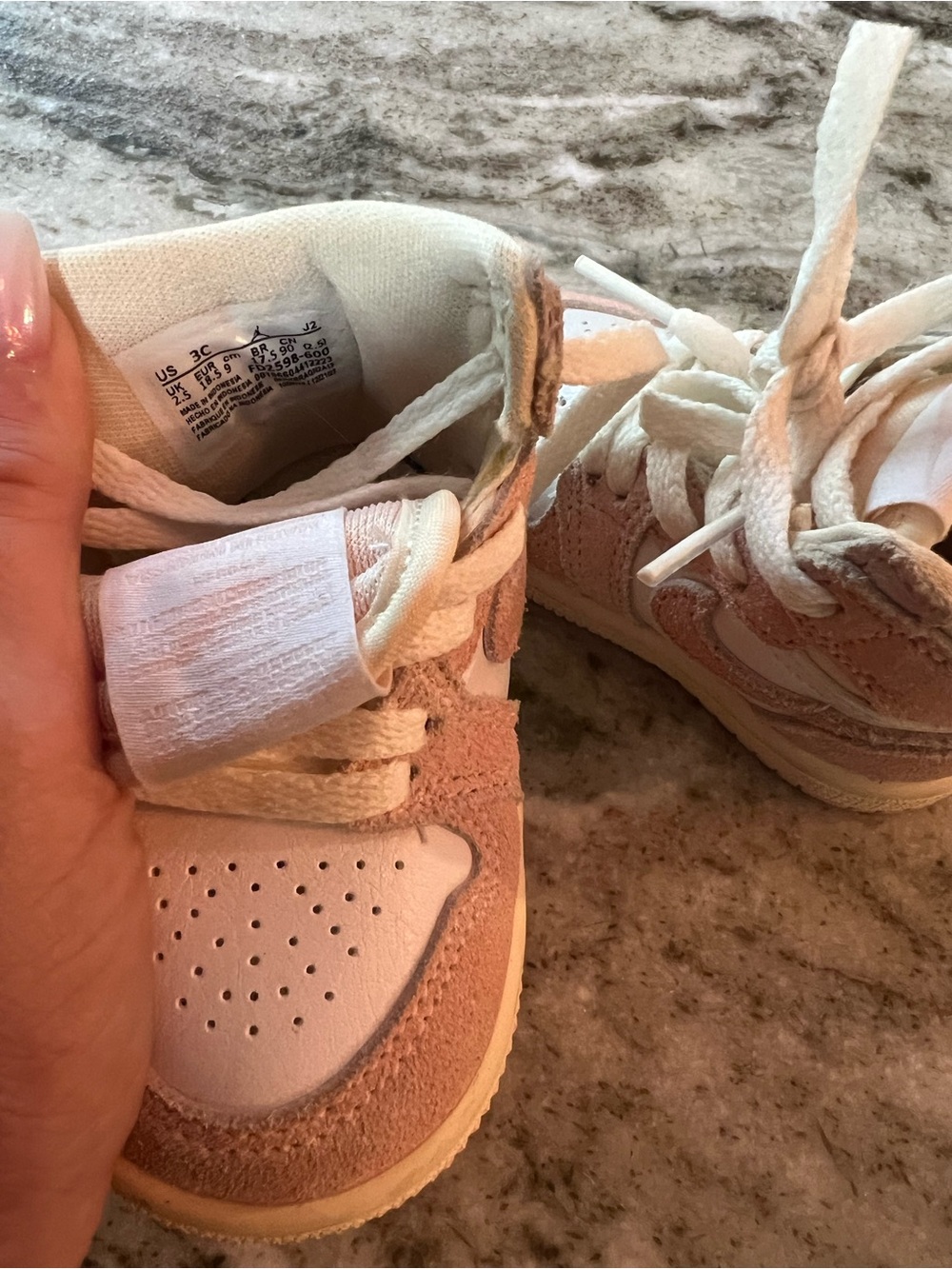 Jordan Baby & Walker Sneakers in White and Pink